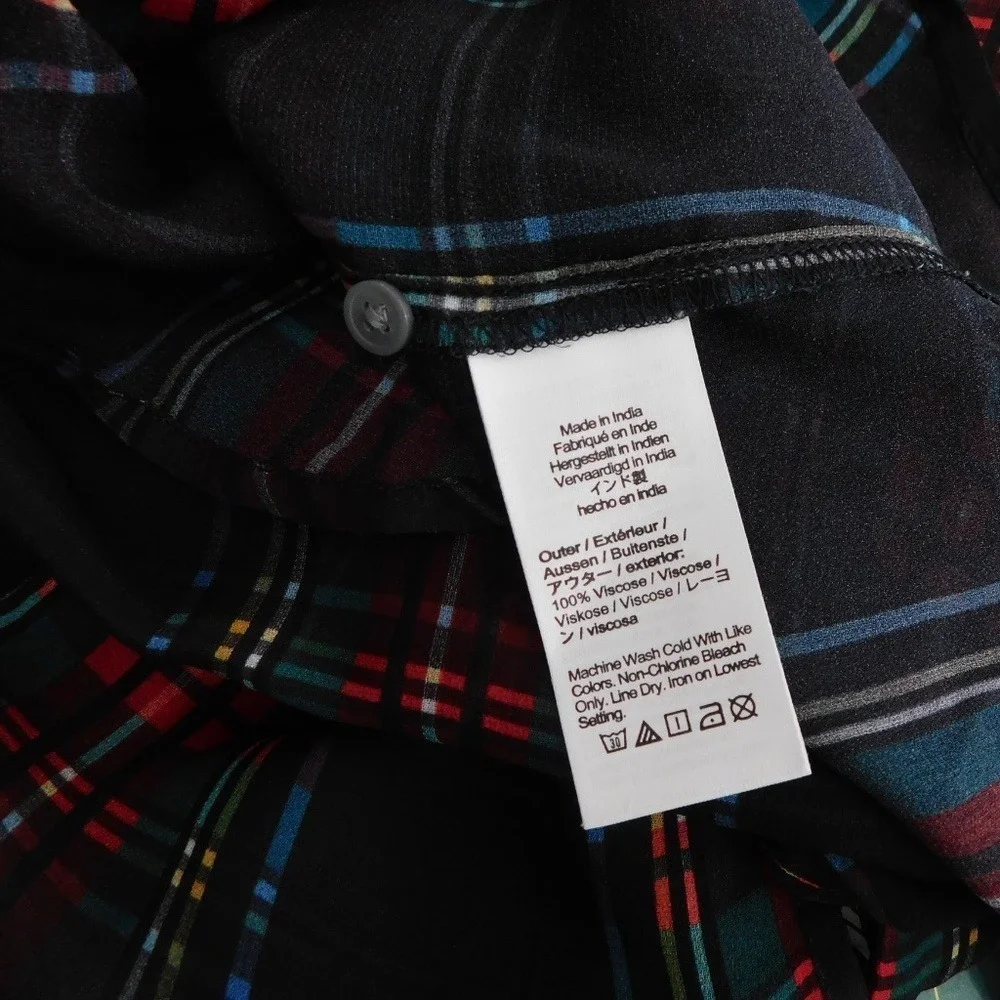 NWT! J. CREW Ruffleneck Top Stewart Tartan Plaid Chiffon Festive Preppy XX-Small